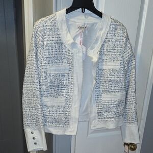 Elegant White Tweed Nanette Lepore Jacket